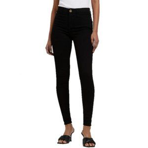 Black Stretchy Skinny Jeans with Bronze Button - Dress Barn (US 16) ❧